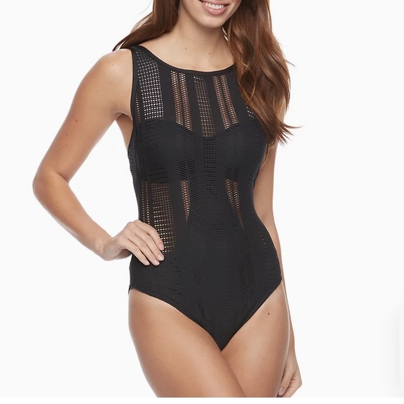 Apt 9 Size Medium Black Crotchet One Piece - Picture 1 of 4